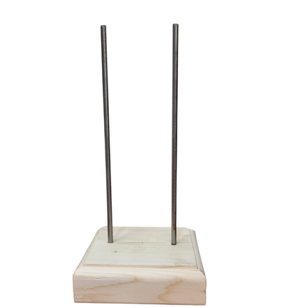 Houtenblok met 2 pinnen 20 cm