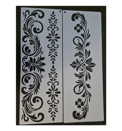 Barok rand 30 x 11 cm stencil nr 1