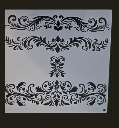 Barok stencil 20 x 20 cm Vierkant nr 2