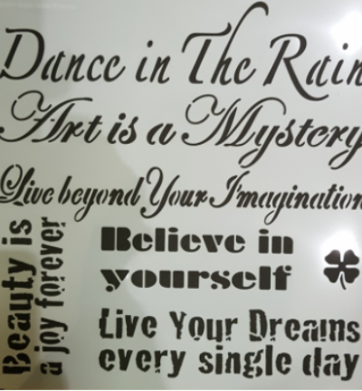 Dance in the rain stencil 30 x 30 cm