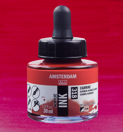 Amsterdam Acrylinkt Fles 30 ml Karmijn