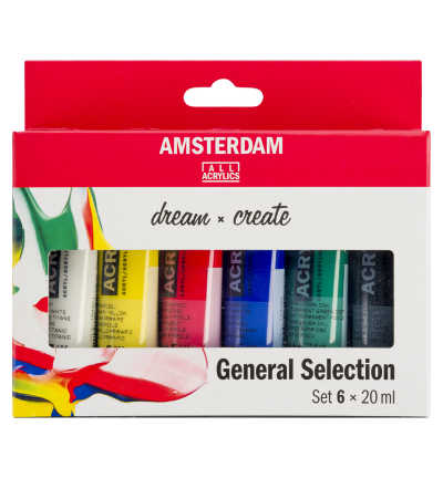 Amsterdam Standard Series acrylverf algemene selectie set | 6 × 20 ml