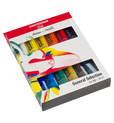 Amsterdam Standard Series acrylverf algemene selectie set | 12 × 20 ml
