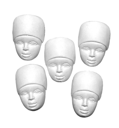 Setje 5 halve hoofdjes lady