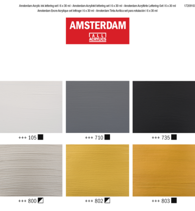 Amsterdam Acrylinkt lettering set | 6 x 30 ml