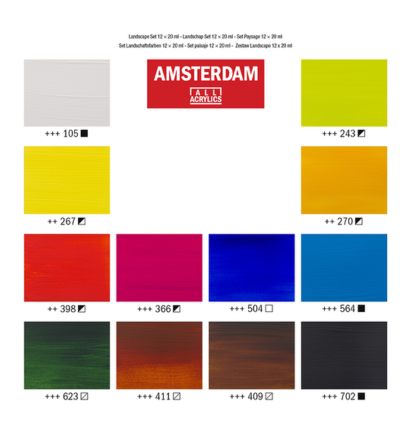 AMSTERDAM Standard Series acrylverf landschap set | 12 × 20 ml