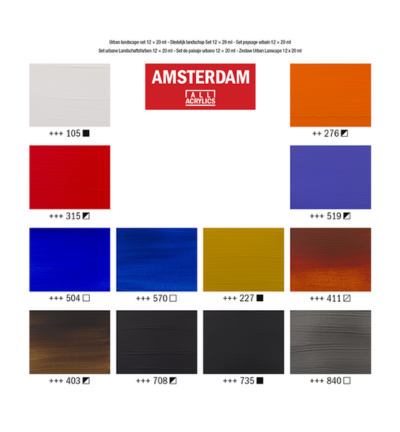 Amsterdam Standard Series acrylverf urban landschap set | 12 × 20 ml