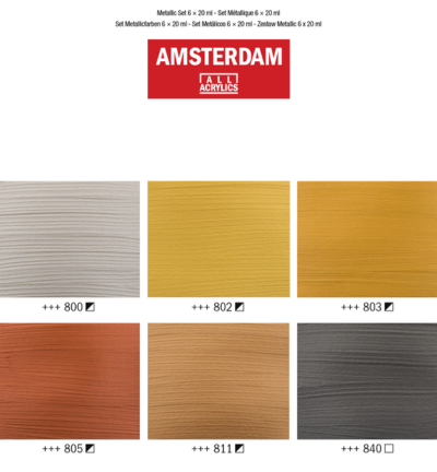 Amsterdam Standard Series acrylverf metallic set | 6 × 20 ml