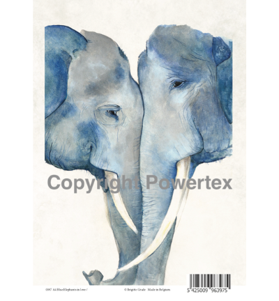 A4 Powerprint Blue elephants