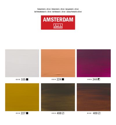 AMSTERDAM Standard Series acrylverf portret set | 6 × 20 ml