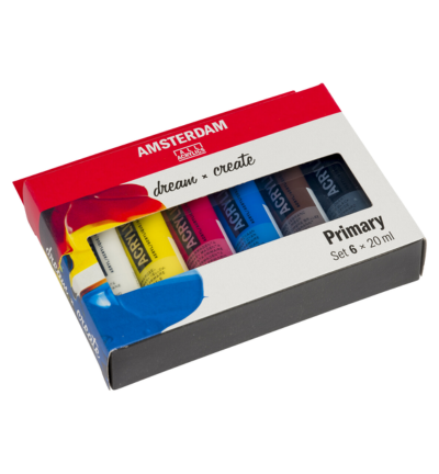 AMSTERDAM Standard Series acrylverf primaire set | 5 x 120 ml + 3 doseertuiten