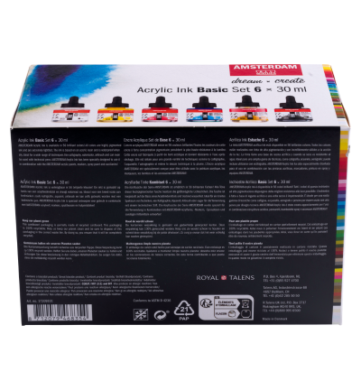 Amsterdam Acrylinkt basisset | 6 x 30 ml