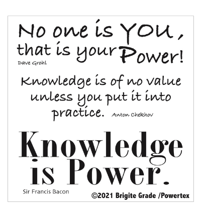 Stencil: Knowledge is Power 15x15 cm OP=OP