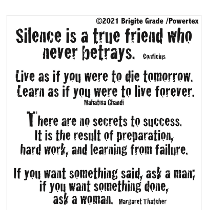 Stencil: Silence is a true friend 15x15cm OP=OP