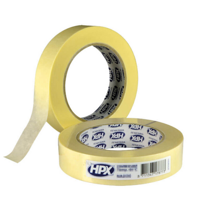Afplaktape crème 19 mm x 50 m