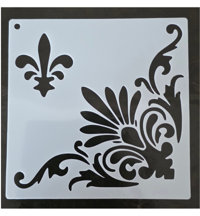 Barok hoek stencil 15 x 15 cm nr 2