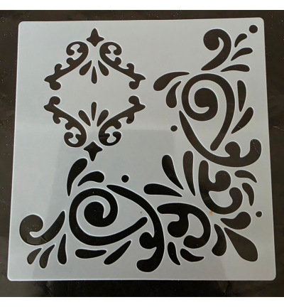 Barok hoek stencil 15 x 15 cm nr 3