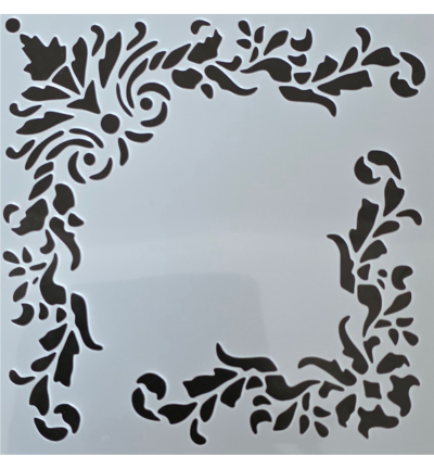 Barok hoek stencil 20 x 20 cm Vierkant nr 1