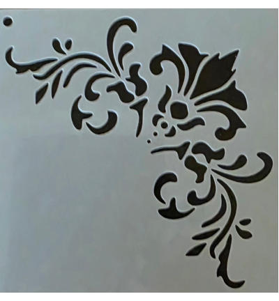 Barok hoek stencil 20 x 20 cm Vierkant nr 4