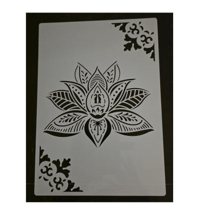 Lotus  en Damast 30 x 20,5 cm stencils