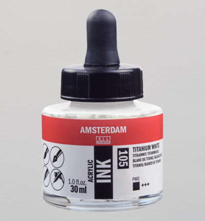Amsterdam Acrylinkt Fles 30 ml Titaanwit