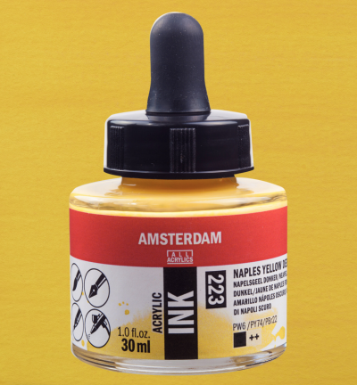 Amsterdam Acrylinkt Fles 30 ml Napelsgeel Donker 223