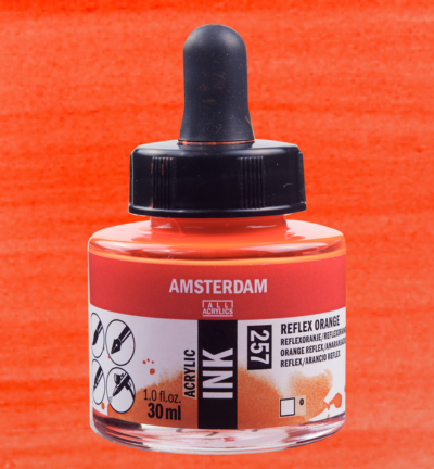 Amsterdam Acrylinkt Fles 30 ml Reflexoranje