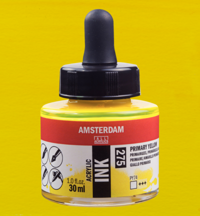 Amsterdam Acrylinkt Fles 30 ml Primairgeel