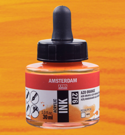 Amsterdam Acrylinkt Fles 30 ml Azo-Oranje 276