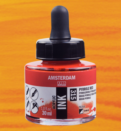 Amsterdam Acrylinkt Fles 30 ml Pyrrolerood