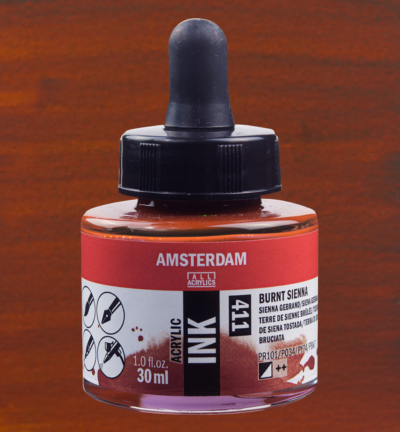 Amsterdam Acrylinkt Fles 30 ml Sienna Gebrand