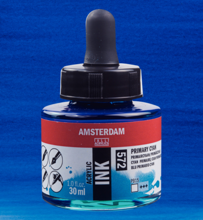 Amsterdam Acrylinkt Fles 30 ml Primaircyaan
