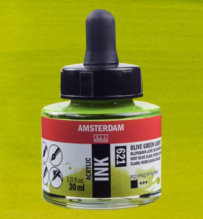 Amsterdam Acrylinkt Fles 30 ml Olijfgroen Licht