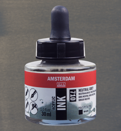 Amsterdam Acrylinkt Fles 30 ml Neutraalgrijs