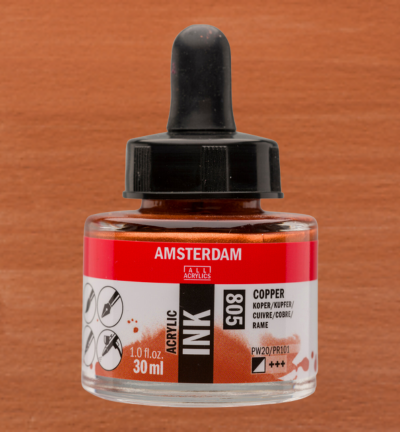 Amsterdam Acrylinkt Fles 30 ml Koper