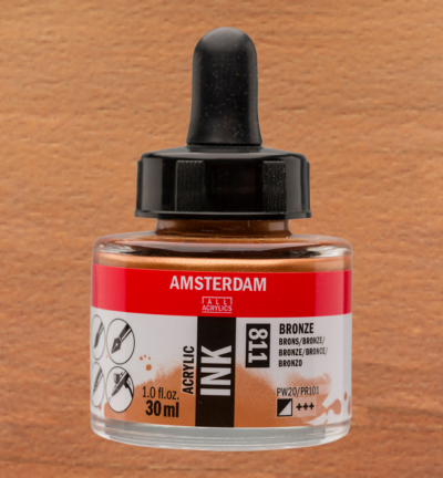 Amsterdam Acrylinkt Fles 30 ml Brons