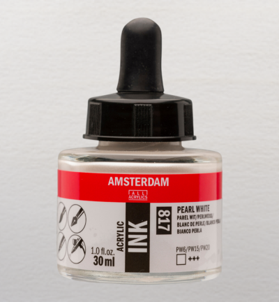 Amsterdam Acrylinkt Fles 30 ml Parelwit