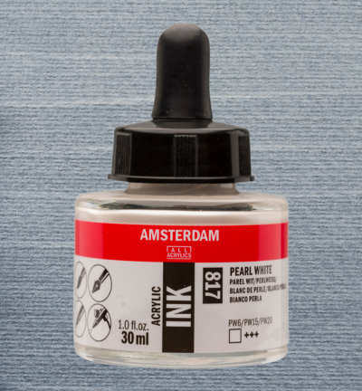 Amsterdam Acrylinkt Fles 30 ml Parelwit