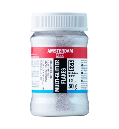 Amsterdam Veelkleurige glitter flakes 50 G 123 pot 75 ml