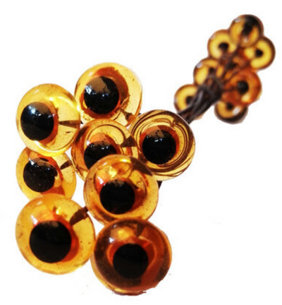 10 paar Oog Amber 8 mm