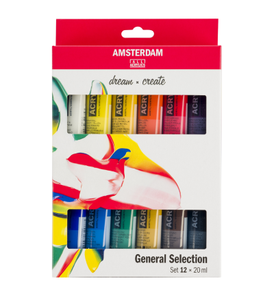 Amsterdam Standard Series acrylverf algemene selectie set | 12 × 20 ml
