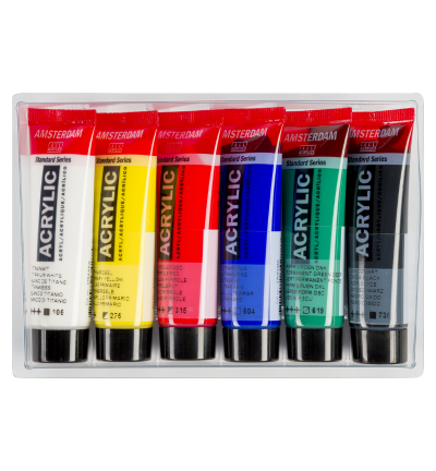 Amsterdam Standard Series acrylverf algemene selectie set | 6 × 20 ml