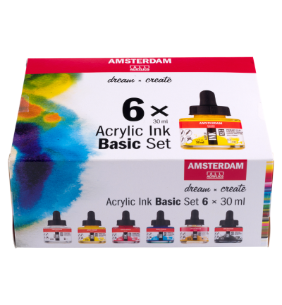 Amsterdam Acrylinkt basisset | 6 x 30 ml