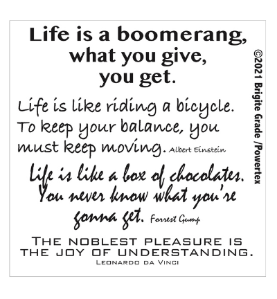 Stencil: Life is a boomerang 15x15 cm