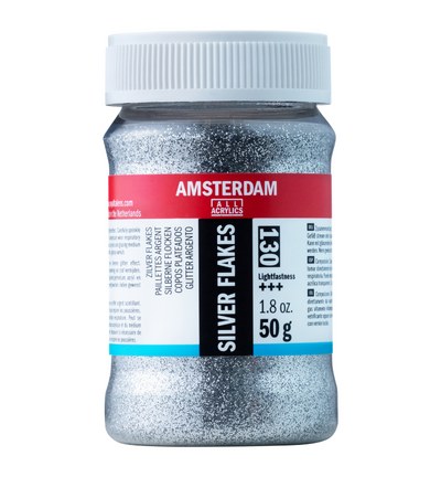 Amsterdam Zilver glitter flakes 50 G 130 pot 75 ml